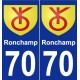 70 Ronchamp coat of arms sticker plate stickers city