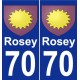 70 Rosey coat of arms sticker plate stickers city