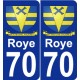 70 Roye coat of arms sticker plate stickers city