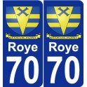 70 Roye blason autocollant plaque stickers ville
