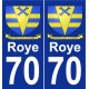 70 Roye blason autocollant plaque stickers ville