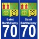 70 Saint-Barthélemy blason autocollant plaque stickers ville