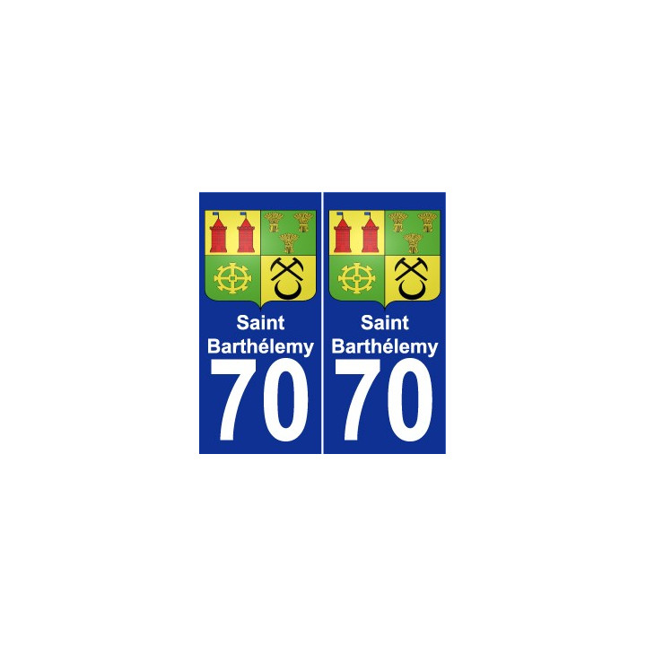 70 Saint-Barthélemy escudo de armas de la etiqueta engomada de la placa de pegatinas de la ciudad