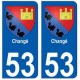 53 Changé blason autocollant plaque stickers ville