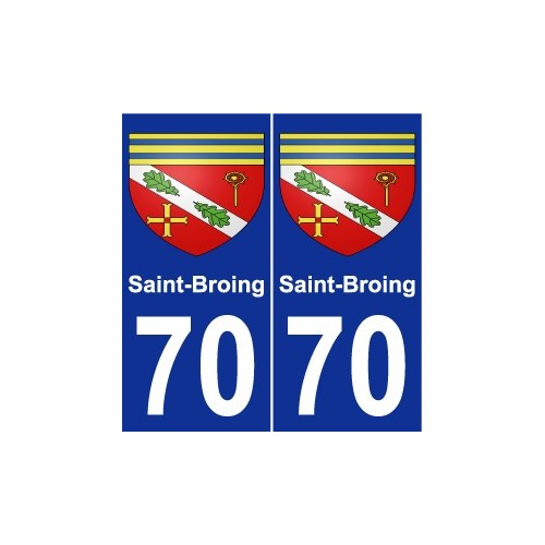 70 Saint-Broing escudo de armas de la etiqueta engomada de la placa de pegatinas de la ciudad