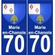 70 Sainte-Marie-en-Chanois blason autocollant plaque stickers ville