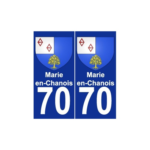 70 Sainte-Marie-en-Chanois escudo de armas de la etiqueta engomada de la placa de pegatinas de la ciudad