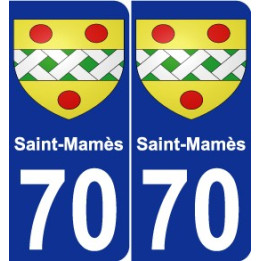 70 Saint-Mamès escudo de armas de la etiqueta engomada de la placa de pegatinas de la ciudad
