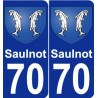 70 Saulnot blason autocollant plaque stickers ville