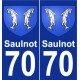 70 Saulnot blason autocollant plaque stickers ville