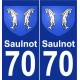 70 Saulnot coat of arms sticker plate stickers city