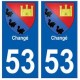 53 Changé blason autocollant plaque stickers ville
