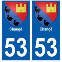 53 Changé blason autocollant plaque stickers ville