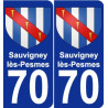 70 Sauvigney-lès-Pesmes coat of arms sticker plate stickers city