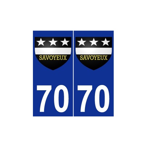 70 Savoyeux escudo de armas de la etiqueta engomada de la placa de pegatinas de la ciudad
