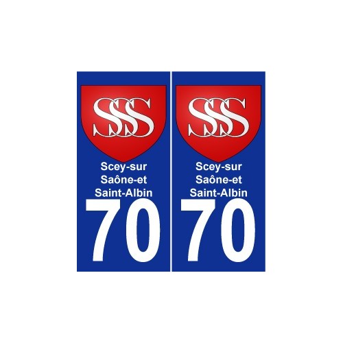 70 Scey-sur-Saône-et-Saint-Albin escudo de armas de la etiqueta engomada de la placa de pegatinas de la ciudad