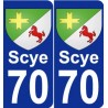 70 Scye coat of arms sticker plate stickers city