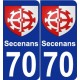 70 Secenans stemma adesivo piastra adesivi città
