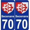 70 Secenans wappen aufkleber typenschild aufkleber stadt