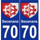 70 Secenans blason autocollant plaque stickers ville