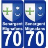 70 Senargent-Mignafans stemma adesivo piastra adesivi città