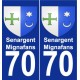 70 Senargent-Mignafans coat of arms sticker plate stickers city