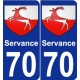70 Servance blason autocollant plaque stickers ville