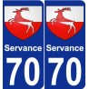 70 Servance blason autocollant plaque stickers ville
