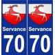 70 Servance blason autocollant plaque stickers ville
