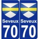 70 Seveux coat of arms sticker plate stickers city