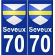 70 Seveux coat of arms sticker plate stickers city