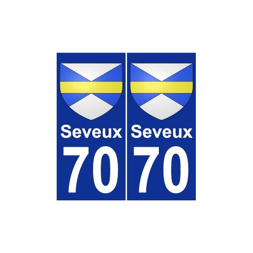 70 Seveux escudo de armas de la etiqueta engomada de la placa de pegatinas de la ciudad