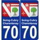 70 Soing-Cubry-Charentenay escudo de armas de la etiqueta engomada de la placa de pegatinas de la ciudad