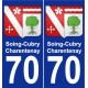 70 Soing-Cubry-Charentenay escudo de armas de la etiqueta engomada de la placa de pegatinas de la ciudad