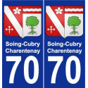 70 Soing-Cubry-Charentenay stemma adesivo piastra adesivi città