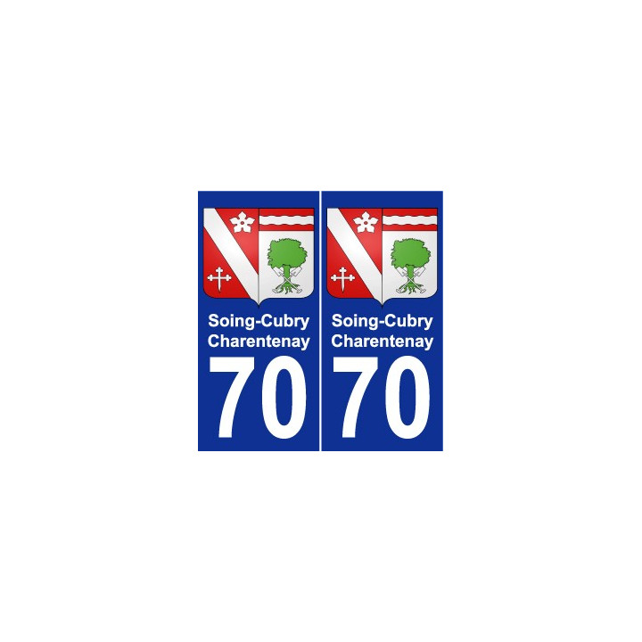70 Soing-Cubry-Charentenay coat of arms sticker plate stickers city