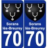 70 Sorans-lès-Breurey blason autocollant plaque stickers ville