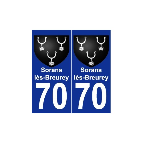 70 Sorans-lès-Breurey coat of arms sticker plate stickers city