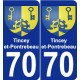 70 Tincey-et-Pontrebeau blason autocollant plaque stickers ville