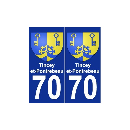70 Tincey-et-Pontrebeau blason autocollant plaque stickers ville
