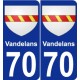 70 Vandelans blason autocollant plaque stickers ville