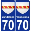 70 Vandelans blason autocollant plaque stickers ville