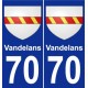 70 Vandelans blason autocollant plaque stickers ville