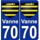 70 Vanne blason autocollant plaque stickers ville