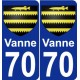 70 Vanne coat of arms sticker plate stickers city