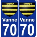 70 Vanne coat of arms sticker plate stickers city