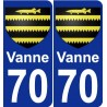 70 Vanne coat of arms sticker plate stickers city