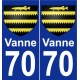 70 Vanne coat of arms sticker plate stickers city