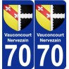 70 Vauconcourt-Nervezain blason autocollant plaque stickers ville