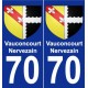 70 Vauconcourt-Nervezain coat of arms sticker plate stickers city